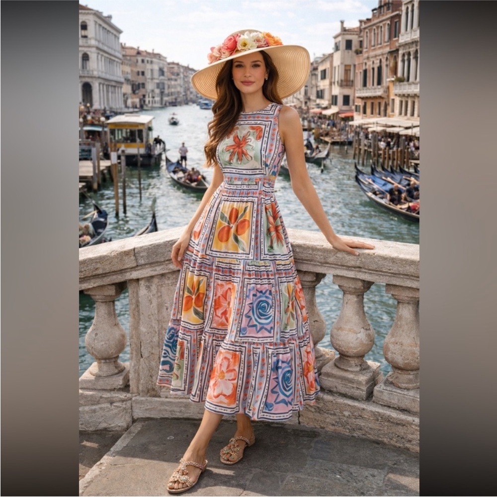 🥳RARE🥳 Lingua Franca Marcia Anthropologie NWT 
Sleeveless A-Line Maxi Dress 12.